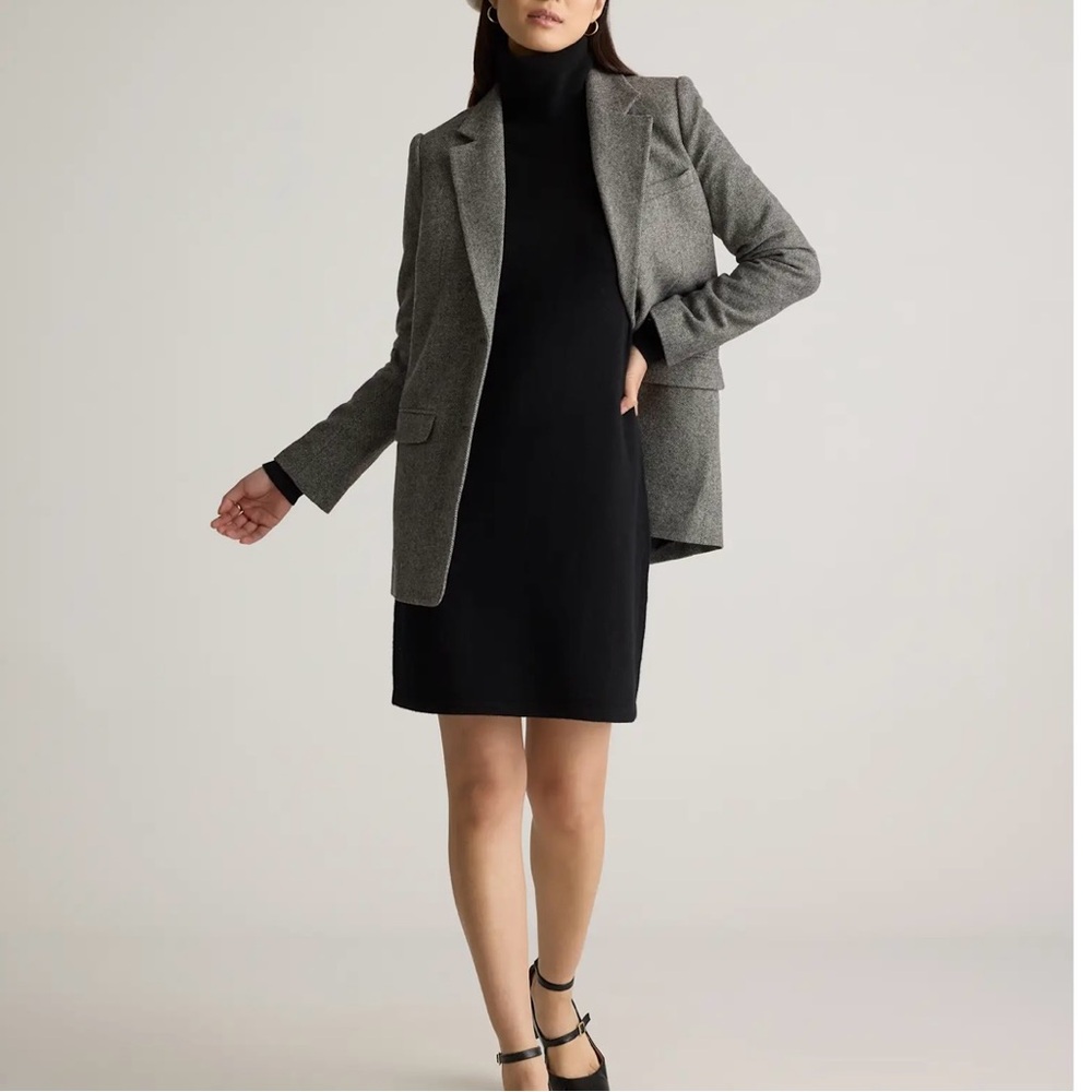Quince Mongolian Cashmere Turtleneck Sweater Dress